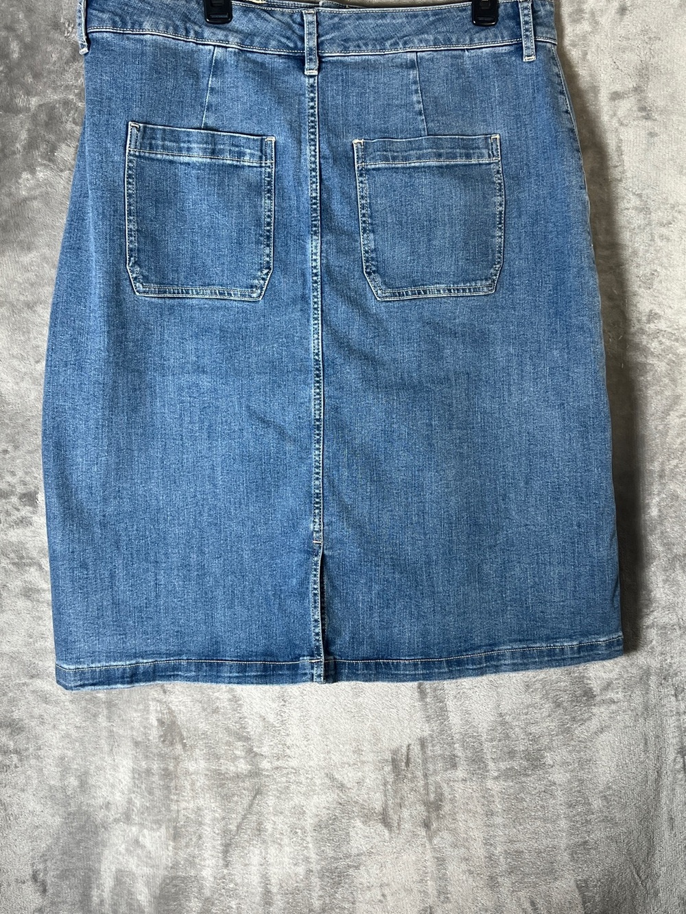 St. John's Bay Light Blue Denim A-Line Skirt - Picture 6 of 11